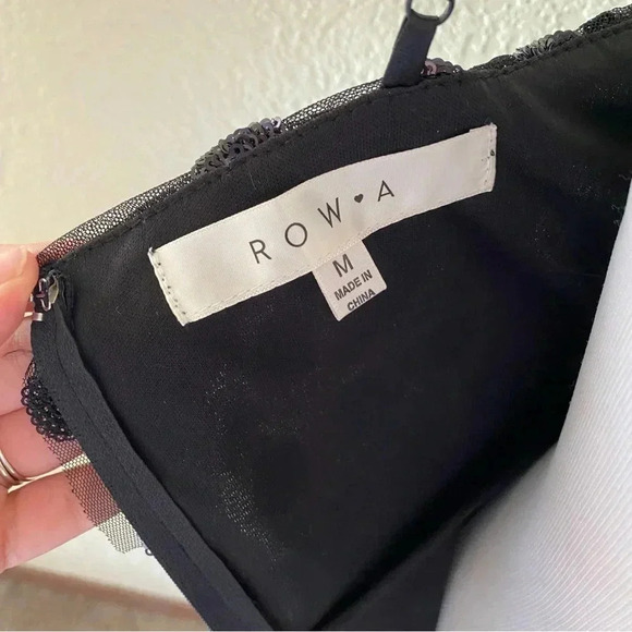 Rowa Nordstrom Rack Tulle Little Black Dress Polka Dot Sequin Lined Tiered: Med - Picture 7 of 11